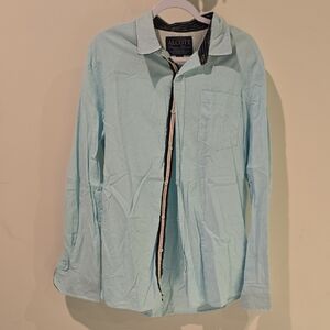 Alcott Men's Sky Blue Shirt Button Down Shirt Details Placket